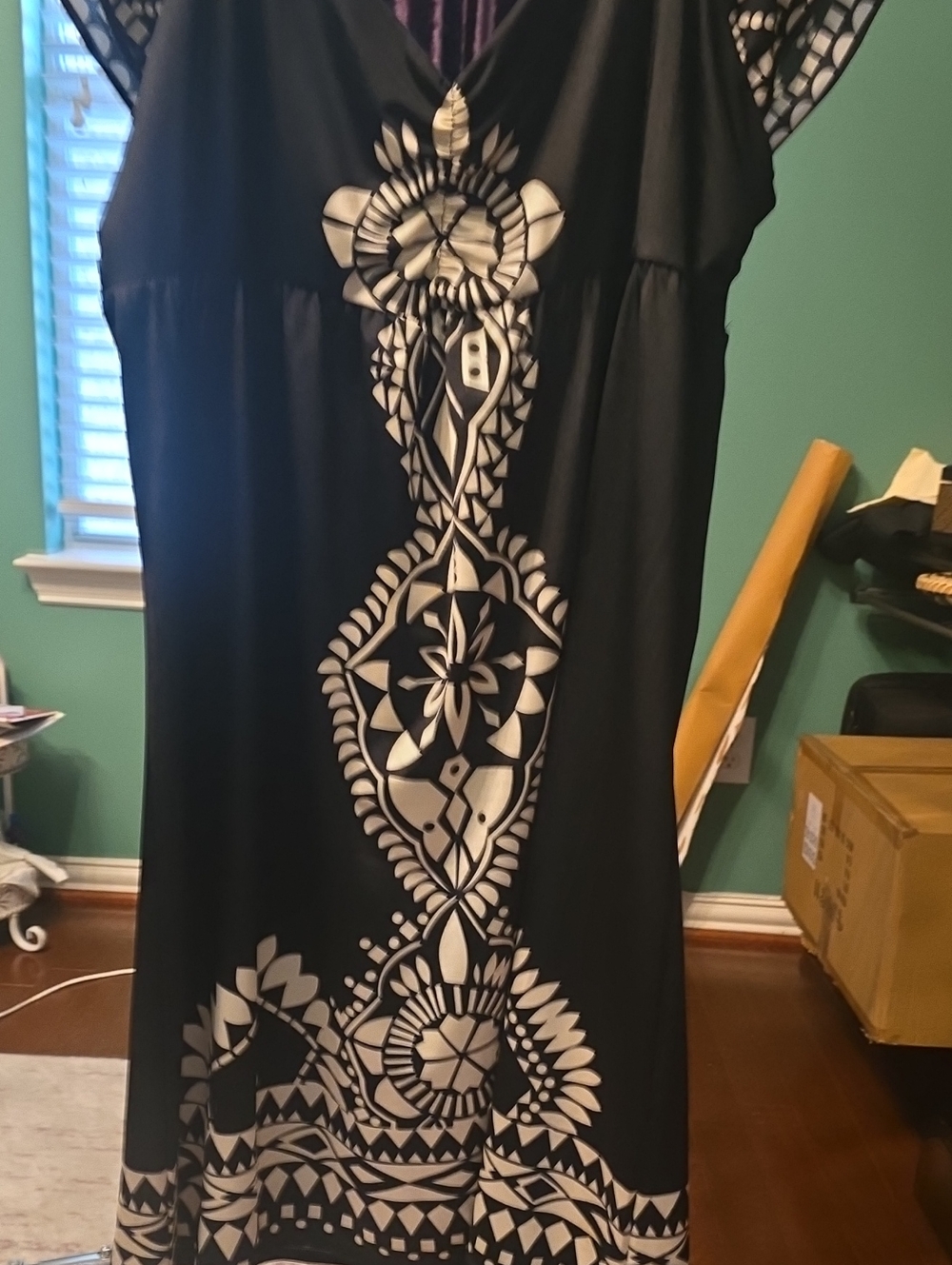 INC International Concepts Black and White Geometric Dress